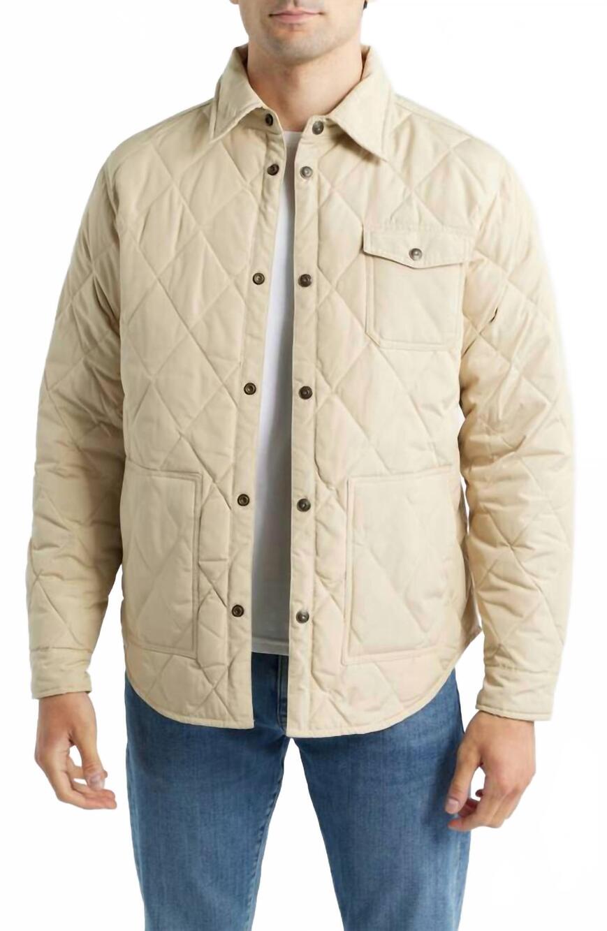 NEW SCHOTT N.Y.C. down-filled quilted shirt jacket in off white